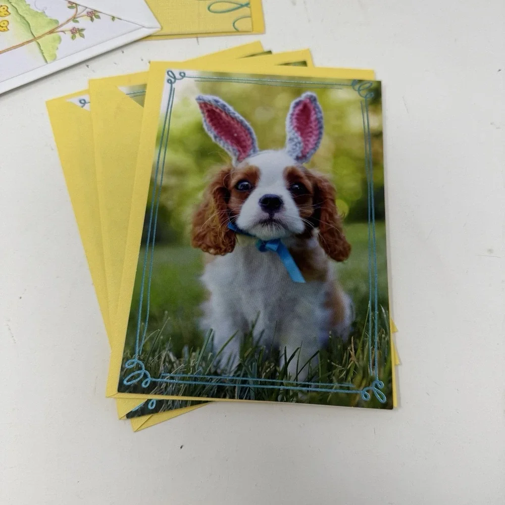Lot Of 9 Hallmark Easter Greeting Cards w/ Envelopes - Dogs, Chicks, Bunny